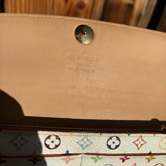 Louis Vuitton White Monogram Multicolor Sarah Wallet - Picture 7 of 11
